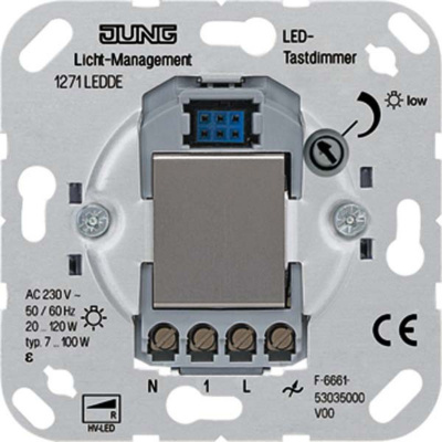 Механизм Светорегулятор нажимной LED для л/н г/л л/л JUNG Jung Jung Механизмы 1271LEDDE