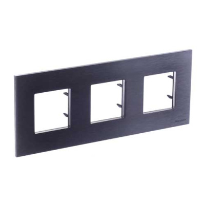 Рамка 3-постовая 2+2 +2 мод ABB NIE Zenit Сталь N2273 OX ABB Zenit 2CLA227300N4001