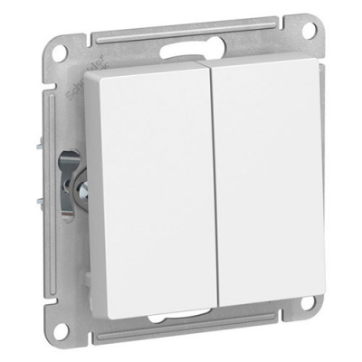 SE AtlasDesign Выключатель Кнопочный 2-клавишный Белый сх.5 10АХ механизм Systeme Electric AtlasDesign ATN000117
