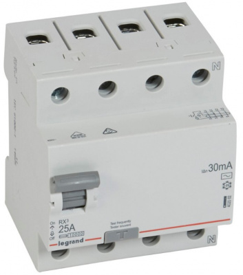 Устройство защитного отключения 4P 25A тип AC 30mA Legrand RX3 Legrand RX3 402062