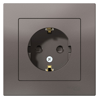 Розетка с заземлением со шторками 16A в сборе Schneider Electric AtlasDesign Мокко Systeme Electric AtlasDesign ATN000644