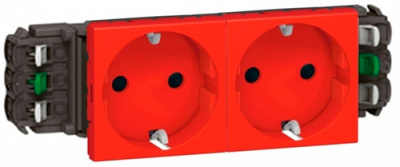 Механизм розетки DLP н.ст. 2К+З б/заж., с мех. блок., 4 мод. Legrand Mosaic  Legrand Mosaic 077422