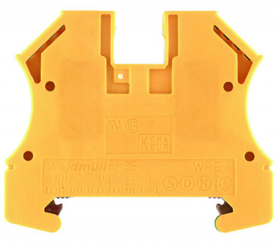 Клеммник заземления WPE 6 винт 6 мм.кв желто-зеленый Weidmuller Weidmuller  1010200000