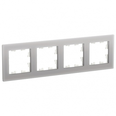 Рамка 4-постовая стекло Schneider Electric AtlasDesign Nature Алюминий Systeme Electric AtlasDesign Nature ATN320304