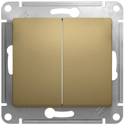 Выключатель 2-клавишный 10A (схема 5) Systeme Electric Glossa Титан Systeme Electric Glossa GSL000451