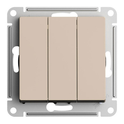 SE AtlasDesign Выключатель 3-клавишный Песочный сх.1+1+1 10АХ механизм Systeme Electric AtlasDesign ATN001231