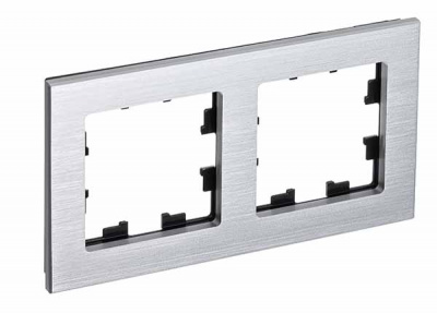Рамка 2-постовая металл Schneider Electric AtlasDesign Nature Серебро Systeme Electric AtlasDesign Nature ATN312102