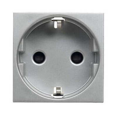 Розетка с заземлением с защитными шторками безвинтовыми клеммами 2 мод ABB NIE Zenit Серебряный N2288.6 PL ABB Zenit 2CLA228860N1301