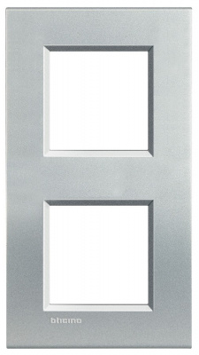 Рамка прямоугольная 2+2 мод Bticino Living Light Алюминий Bticino Living Light LNA4802M2TE