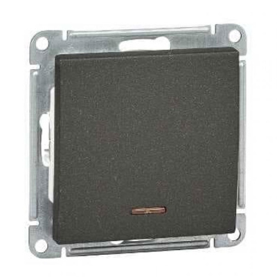 W59 1-клавишный Выключатель с подсв. 10АХ, механизм, черный бархат Schneider Electric Systeme Electric  VS110-153-6-86