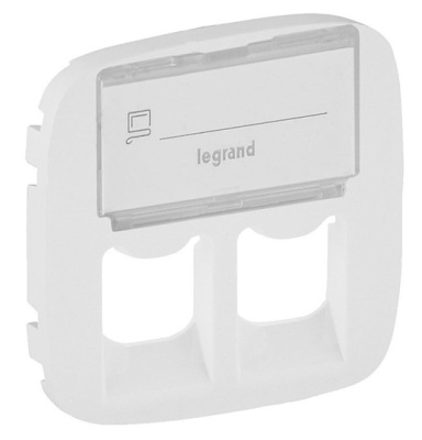 Накладка розетки телефонной/комп 2-ой RJ11/RJ45 с полем для надписи Legrand Valena Allure Белый Legrand Valena Allure 755485