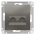 Розетка двойная компьютерная RJ45+RJ45 кат.5E механизм Schneider Electric AtlasDesign Сталь Systeme Electric AtlasDesign ATN000985