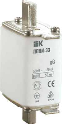 Вставка предохранителя плавкая габарит 0 125A IEK ППНИ-33 IEK  DPP20-125