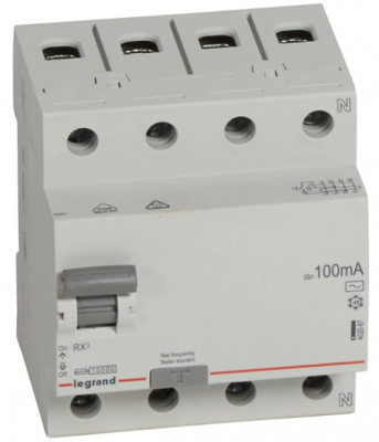 Устройство защитного отключения 4P 63A тип AC 100mA Legrand RX3 Legrand RX3 402068