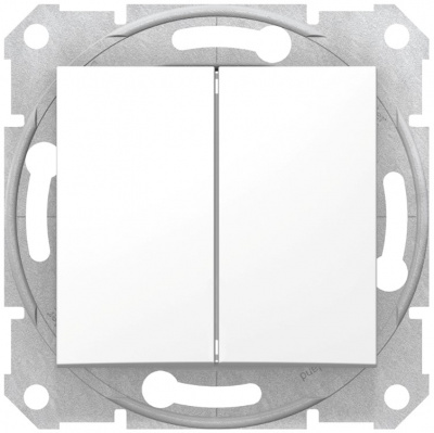 Выключатель 2-клавишный 10A Schneider Electric Sedna Белый Schneider Electric Sedna SDN0300121