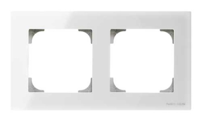 Рамка 2-постовая ABB NIE Sky Стекло белое 8572 CB ABB Sky 2CLA857200A3001