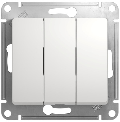 Выключатель 3-клавишный 10A (схема 3) Systeme Electric Glossa Белый Systeme Electric Glossa GSL000131