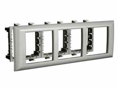 Рамка-суппорт "Avanti" для "In-liner Front",  серебристый металлик, 6модулей DKC DKC Avanti 4404916DKC