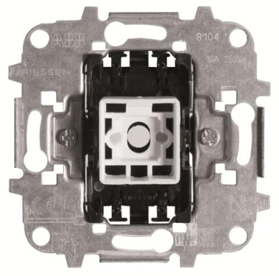 Механизм Выключатель 1-клавишный 2-полюсный 10A ABB NIE ABB Olas/Tacto/Zenit/Sky 2CLA810120A1001