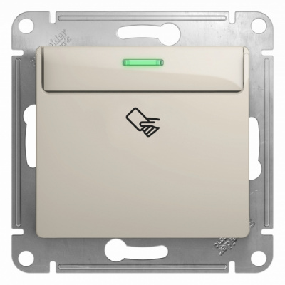 Выключатель карточный (схема 6) 10AX механизм Systeme Electric Glossa Молочный Systeme Electric Glossa GSL000969