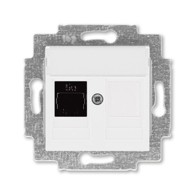 Розетка информационная RJ45 категория 5e и заглушка белый ABB Levit ABB Levit 2CHH295117A6003