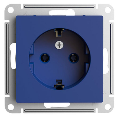 SE AtlasDesign Розетка с заземлением Аквамаринин 16А механизм Systeme Electric AtlasDesign ATN001143