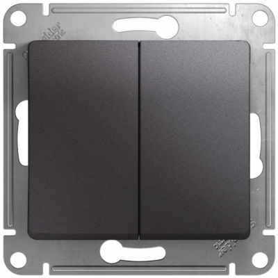 Переключатель 2-клавишный (схема 6) 10AX механизм Systeme Electric Glossa Графит Systeme Electric Glossa GSL001365