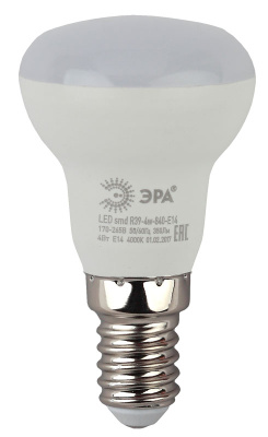 Лампа светодиодная рефлектор E14 170-265В 4Вт 4000К ЭРА ЭРА Стандарт LED R39-4W-840-E14