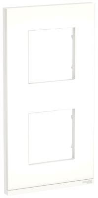 Рамка 2-постовая вертикальная Schneider Electric Unica New Pure Матовое стекло/Белый Schneider Electric Unica New Pure NU6004V89