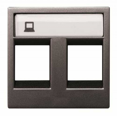 Накладка розетки телефонной/информационной 2-ой 2мод ABB NIE Zenit Антрацит N2218.2 AN ABB Zenit 2CLA221820N1801