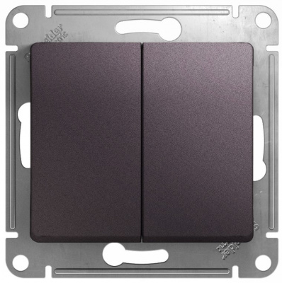 Переключатель 2-клавишный (схема 6) 10AX механизм Systeme Electric Glossa Сиреневый туман Systeme Electric Glossa GSL001465