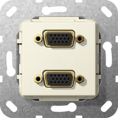 Разъем VGA 2-местн. инвертирующий адаптер Gira System-55 Кремовый глянец Gira System 55 565401Gira