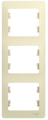 Рамка 3-постовая вертикальная Systeme Electric Glossa Бежевый Systeme Electric Glossa GSL000207