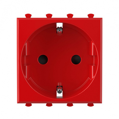 Розетка модульная, 2P+E, с з/ш, "Avanti", "Красный квадрат", 2 модуля DKC DKC Avanti 4401002DKC
