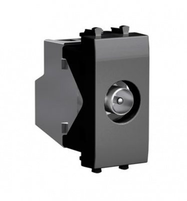 Розетка TV проходная модульная, "Avanti", "Черный квадрат", 1 модуль DKC DKC Avanti 4402511DKC