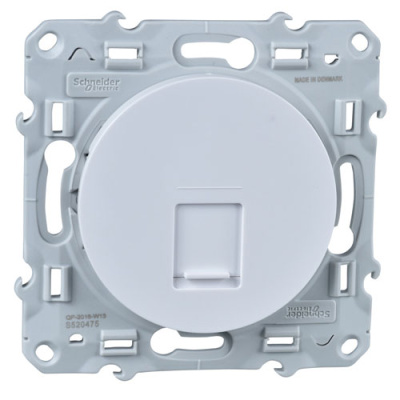 Розетка RJ45 кат.6е неэкранированная Schneider Electric Odace Белый Schneider Electric Odace S52R475