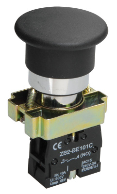 Кнопка управления LAY5-BC21 "Грибок" без подсветки черная 1з IEK IEK  BBG70-BC-K02