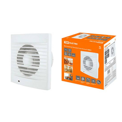 Вентилятор бытовой настенный 98мм 15W 100м3/ч 40Дб IP34 белый TDM 100 С TDM ELECTRIC  SQ1807-0001