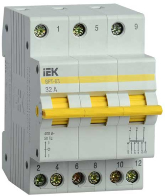 Выключатель-разъединитель трехпозиционный 3P 32А IEK ВРТ-63 IEK ВРТ MPR10-3-032