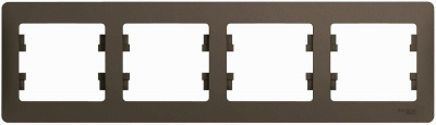 Рамка 4-постовая горизонтальная Systeme Electric Glossa Шоколад Systeme Electric Glossa GSL000804
