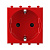 Розетка модульная, 2P+E, с з/ш, "Avanti", "Красный квадрат", 2 модуля DKC