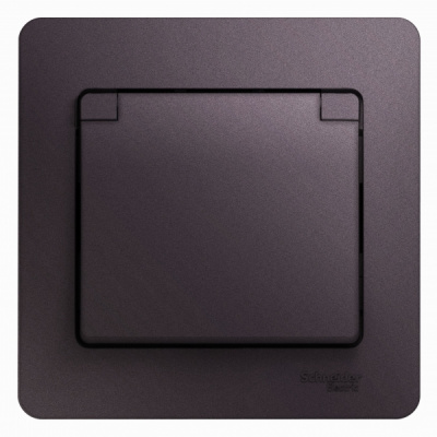 Розетка с заземлением со шторками с крышкой IP20 16A 250В в сборе Systeme Electric Glossa Сиреневый туман Systeme Electric Glossa GSL001446