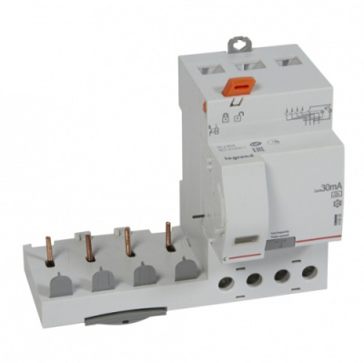Дифференциальный блок DX3 - тип A - 30 мА - 4П - 400 В~ - 40 А - 3 модуля Legrand Legrand  410525