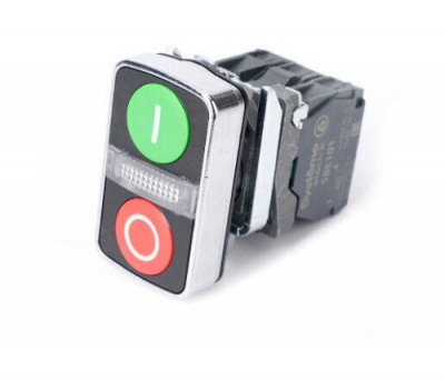 Systeme Electric Кнопка SB4 двойн в сборе модуль 22мм з "I"+сигн лампа+кр "О" металл 230ВАС 1НО+1НЗ Systeme Electric SB4 SB4BW7A3741M5