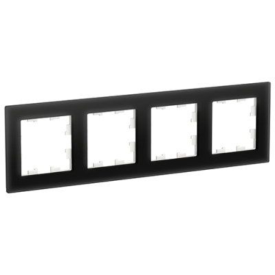 Рамка 4-постовая стекло Schneider Electric AtlasDesign Nature Черный Systeme Electric AtlasDesign Nature ATN321004