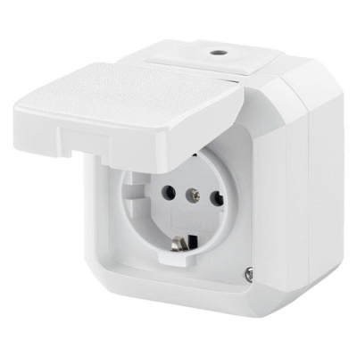 Розетка IP54 с заземлением 16А с защитной крышкой  ABB Variant+ Белый ABB Variant+ 2CHN183510C4500