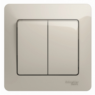 Выключатель 2-клавишный (схема 5) 10AX в сборе Systeme Electric Glossa Молочный Systeme Electric Glossa GSL000952