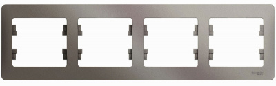 Рамка 4-постовая горизонтальная Systeme Electric Glossa Платина Systeme Electric Glossa GSL001204