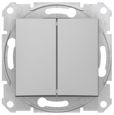Выключатель 2-клавишный 10A Schneider Electric Sedna Алюминий Schneider Electric Sedna SDN0300160