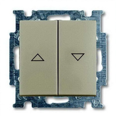 Выключатель жалюзийный 2-клавишный с фиксацией ABB BJB Basic55 Шампань ABB Basic 55 2CKA001012A2166